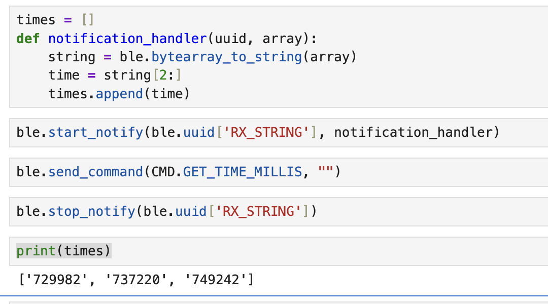 Notification handler code