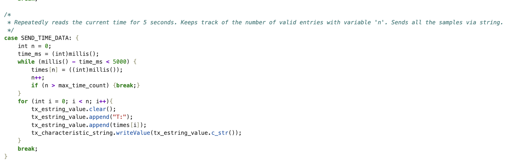 SEND_TIME_DATA Arduino