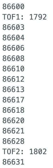 ToF speed readings 2