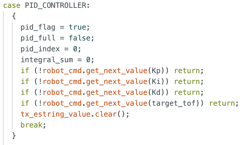 BLE command handling code